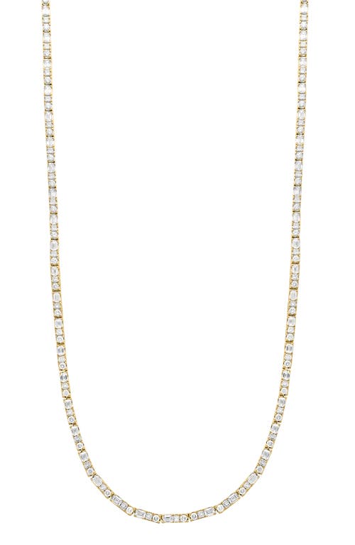 Shop Bony Levy Gatsby Mixed Cut Diamond Tennis Necklace In 18k Yellow Gold