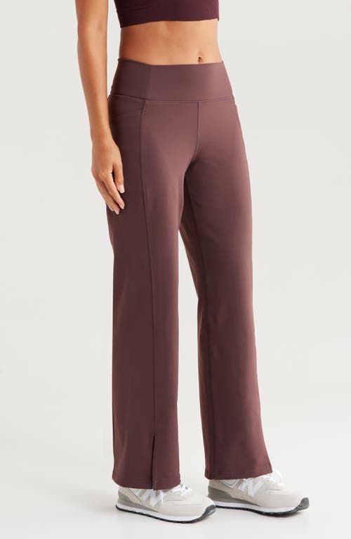 Shop Zella Zelfit High Waist Wide Leg Pocket Pants In Burgundy Fudge