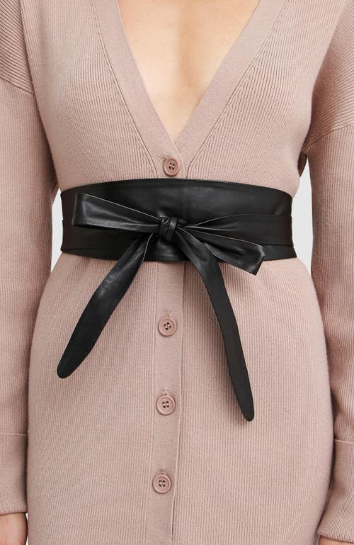 Shop Belle & Bloom Odyssey Soft Wrap Leather Belt In Black