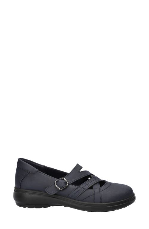 Shop Easy Street Wise Mary Jane Flat In Navy/gore