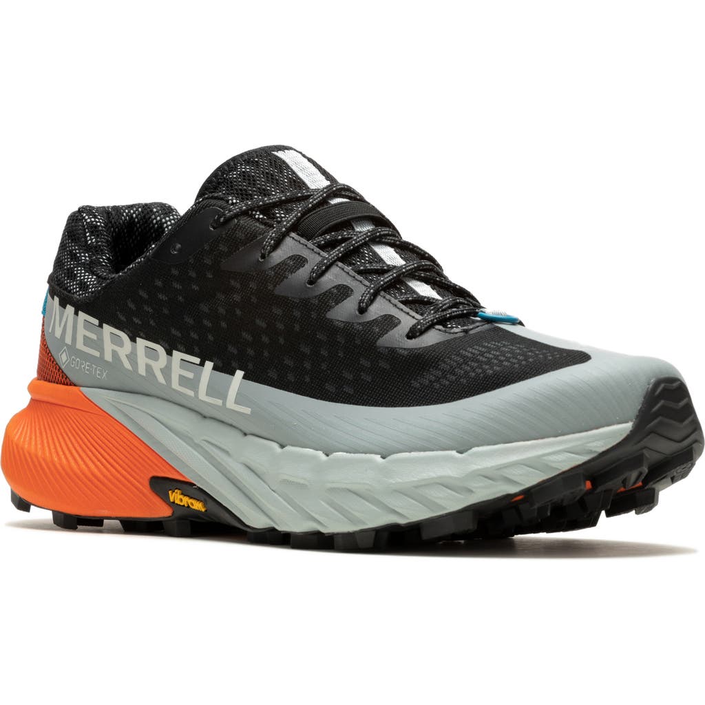 Merrell Agility Peak 5 Gore-tex® Waterproof Running Shoe In Black/tangerine