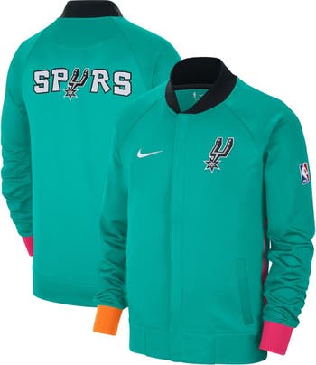 Men's JH Design Turquoise San Antonio Spurs 2022/23 City Edition Full-Zip Nylon Bomber Jacket Size: Large