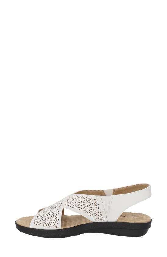 Easy Street Claudia Womens Laser Cut Cushiond Flatform Sandals In White