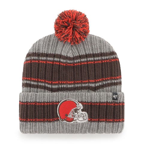 Men's '47 Gray New Jersey Devils Stack Patch Cuffed Knit Hat with Pom