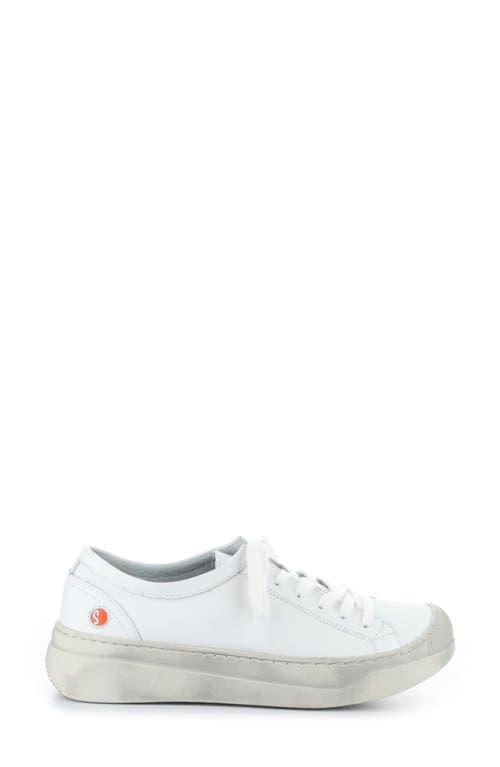 Softinos By Fly London Platform Sneaker In White Smooth Leather