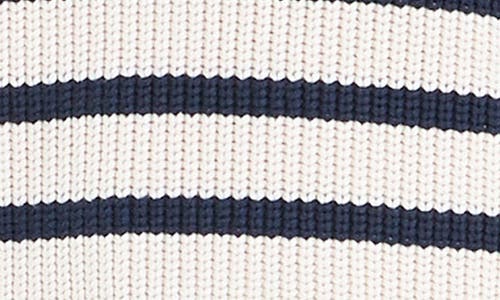 English Factory Stripe Sleeveless Quarter Zip Sweater In Cream/navy