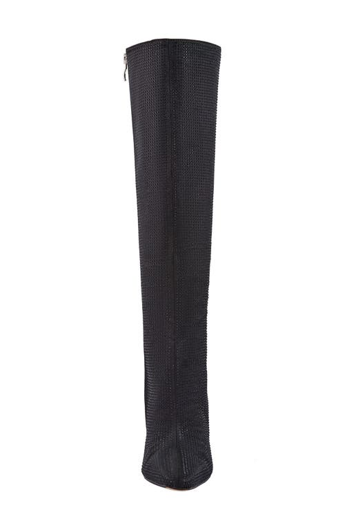 Lady Couture Diamond Rhinestone Pointed Toe Boot In Black