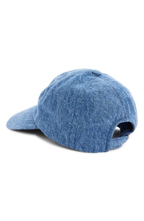 Shop Isabel Marant Embroidered Logo Denim Baseball Cap In Blue