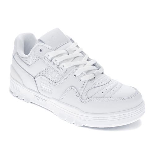 Pony Mens M100 Low Genuine Leather Premium Lace Up Athletic Sneaker Shoe In White