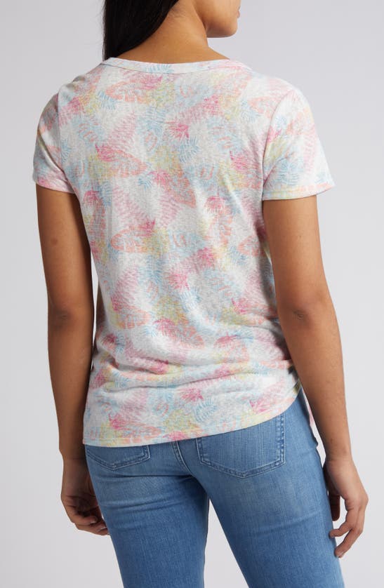 Shop Bobeau Side Tie T-shirt In Light Aqua/ Peach