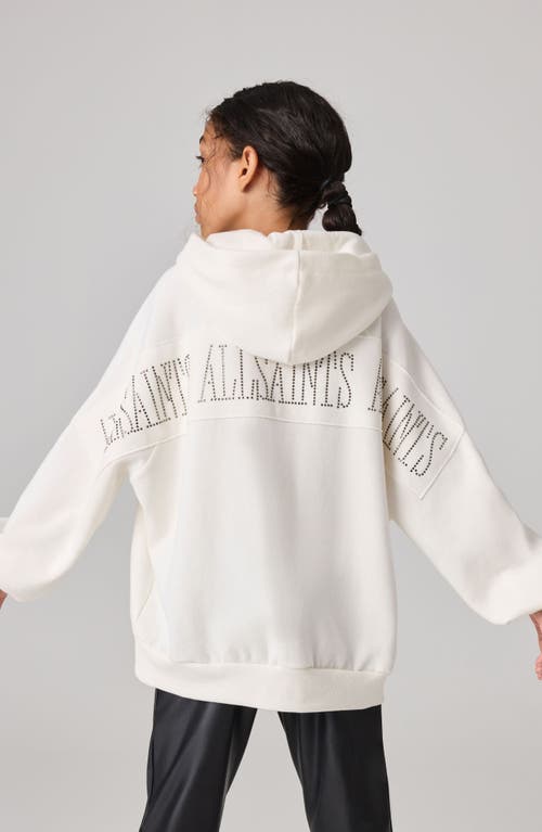 Shop Allsaints Sm By  Kids' Embellished Graphic Hoodie In White