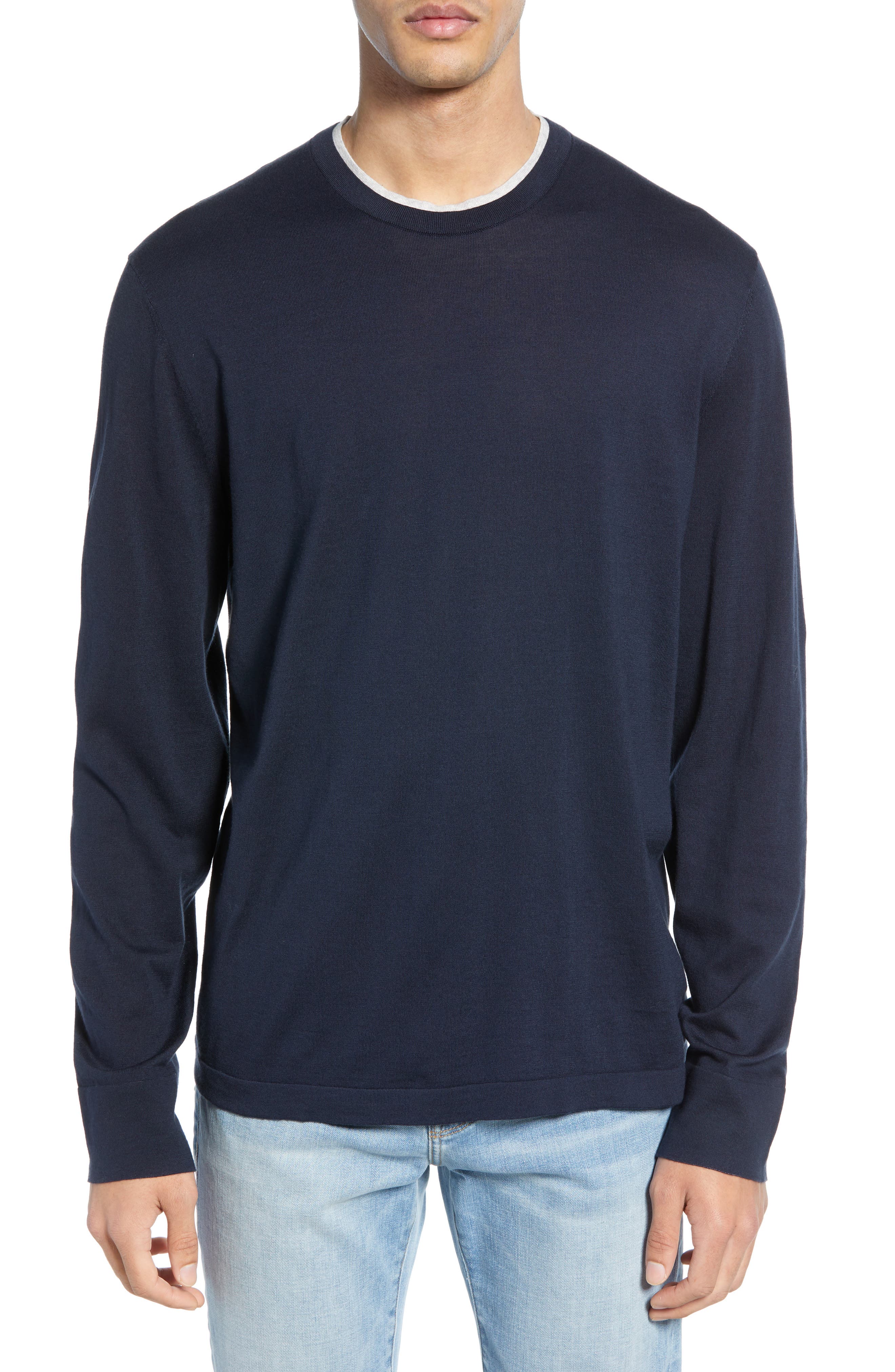 James Perse Slim Fit Cotton Crewneck Sweater, Blue