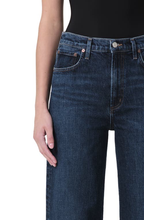 Shop Agolde Ren High Waist Ankle Wide Leg Jeans In Echo