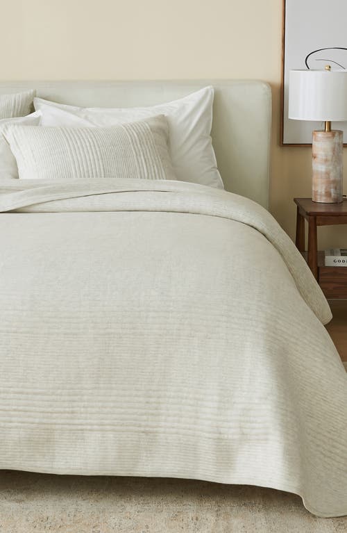Woven & Weft Channel Stitch 3-piece Jersey Quilt Set In Heathered Oatmeal