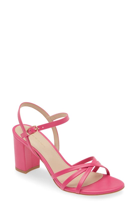 Shop Stuart Weitzman Starla 75 Block Heel Sandal In Peonia