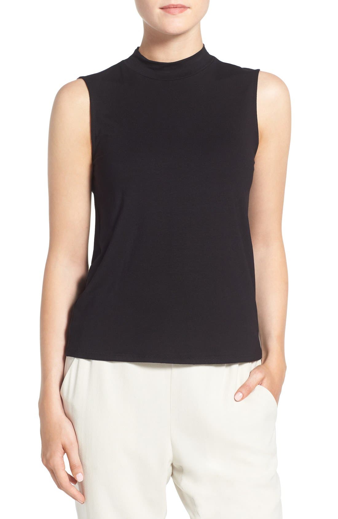 Download Eileen Fisher Lightweight Jersey Sleeveless Mock Neck Top ...