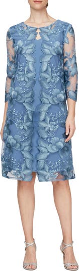 Alex Evenings Embroidered Lace Mock Jacket Cocktail Dress Nordstrom