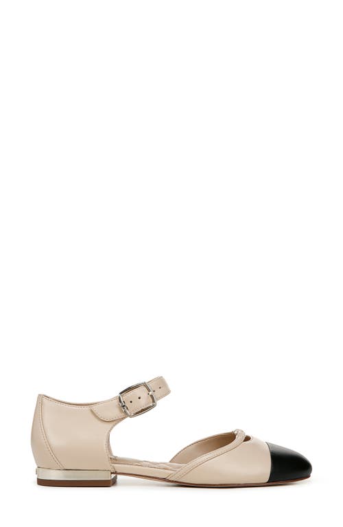 Shop Sam Edelman Rylie Ankle Strap Cap Toe Flat In Summer Sand/black