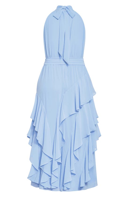 Shop City Chic Mandy Ruffle Sleeveless Dress In Baby Blue