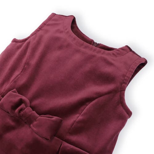 Hope & Henry Girls' Bow Front Jumper, Toddler In Wine Velvet