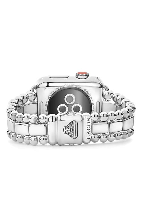 Lagos Smart Caviar Diamond Apple Watch® Watchband In Silver/diamond