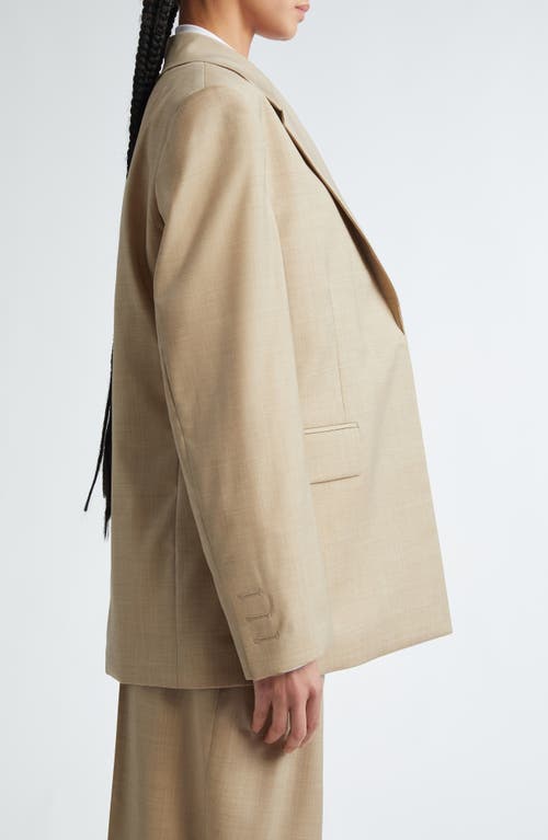 Shop Peter Do Classic Boxy Stretch Wool Blazer In Taupe