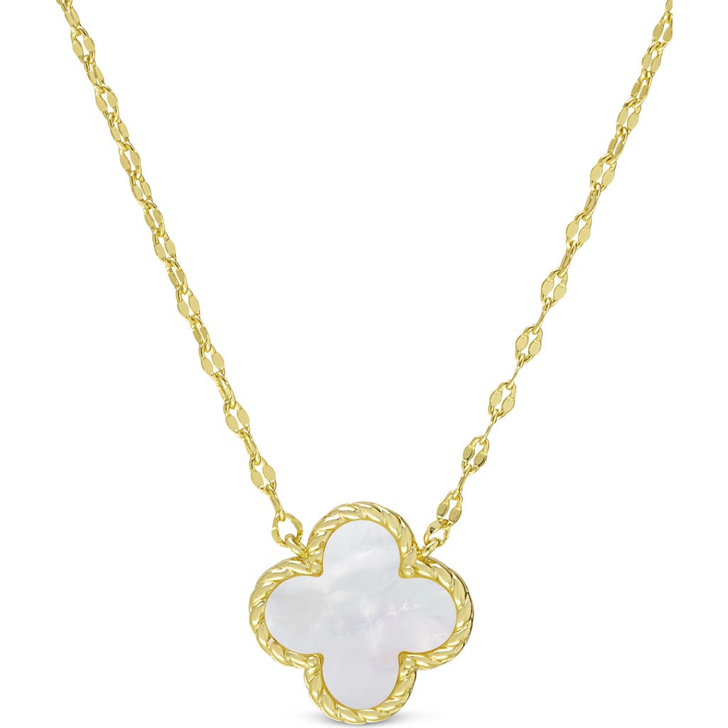 Lily Nily Kids' Mother-of-Pearl Clover Pendant Necklace in Gold