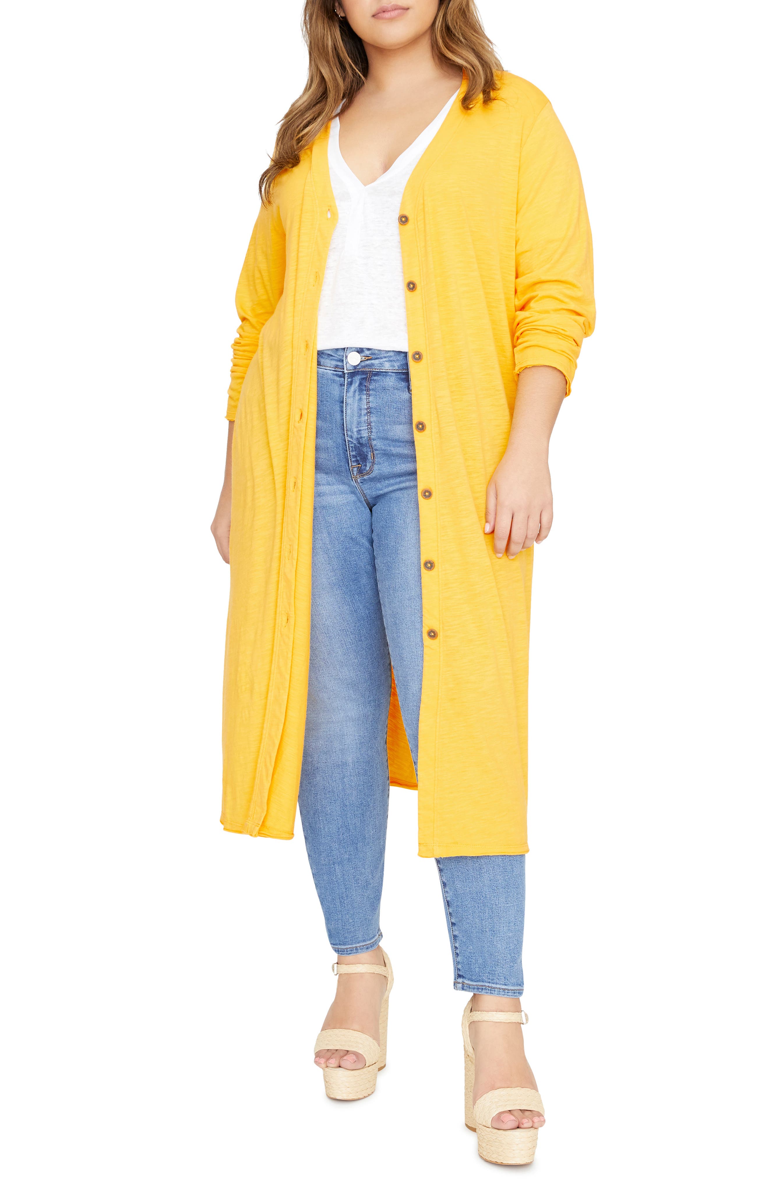 Plus Size Sanctuary Sundown Duster Cardigan, Yellow