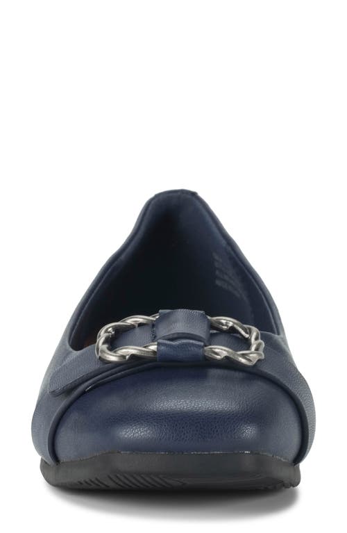 Baretraps Colette Womens Buckle Faux Leather Ballet Flats In Midnight
