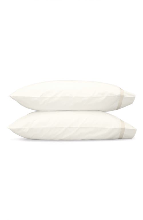 Matouk Lowell 600 Thread Count Set Of 2 Pillowcases In Ivory/ivory