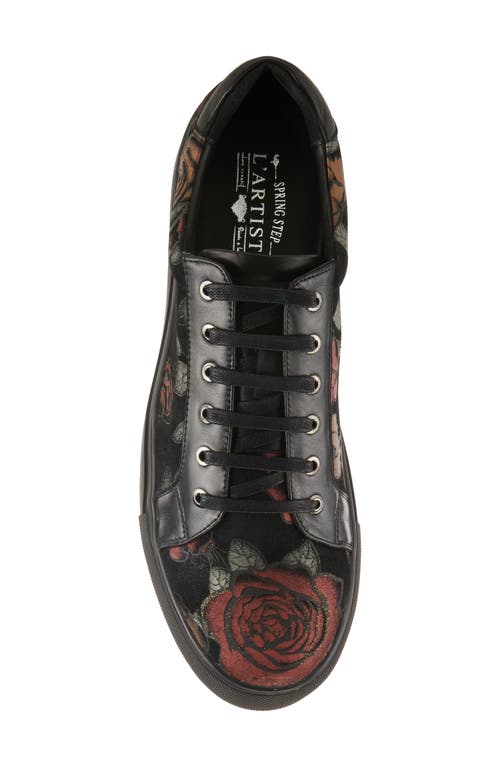 L'artiste By Spring Step Ander Rose Sneaker In Black Multi