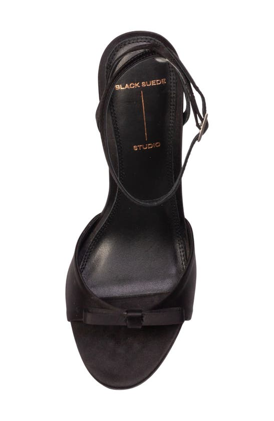 Shop Black Suede Studio Albie Ankle Strap Sandal In Black Satin
