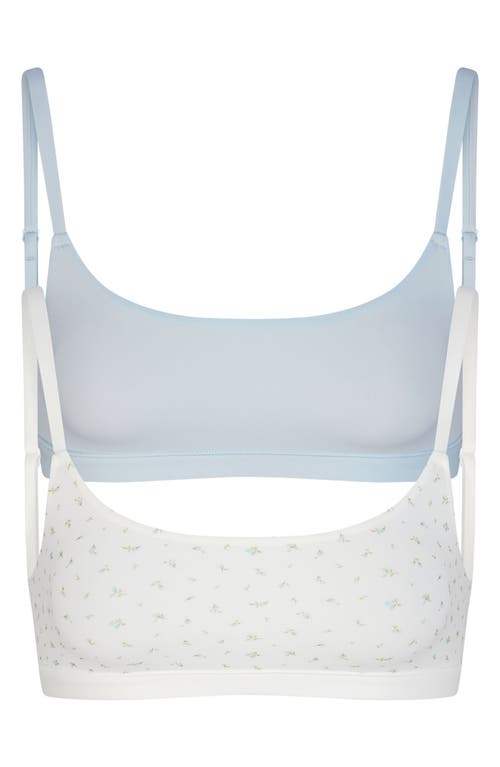 SKIMS Fits Everybody 2-Pack Scoop Bralettes Blue Multi at Nordstrom,