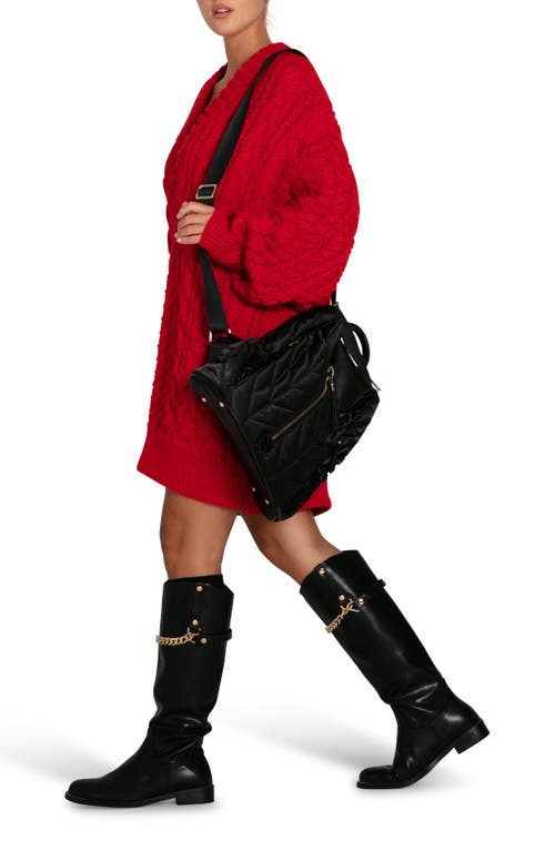 Belle & Bloom Still The One Chunky Oversize Knit In Red
