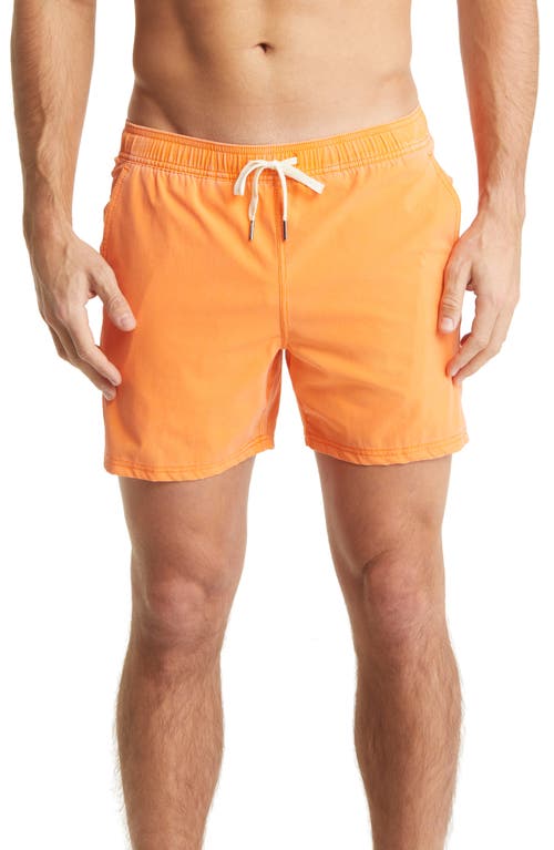 Fair Harbor Men's The Bungalow Stripe Board Shorts in Sun Orange