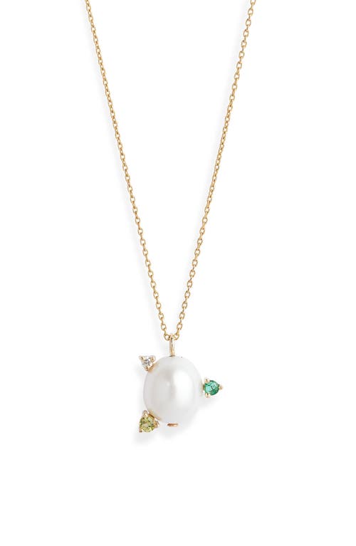 POPPY FINCH POPPY FINCH STONE CULTURED PEARL PENDANT NECKLACE