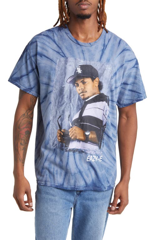 Eazy-E Tie Dye Graphic T-Shirt in Blue Tie Dye
