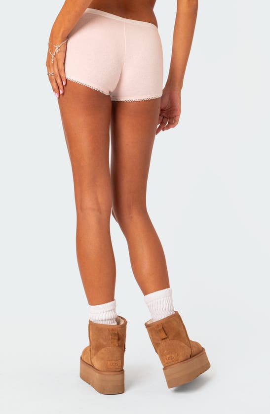 Edikted Women's Mariana Pointelle Micro Shorts In Light-pink