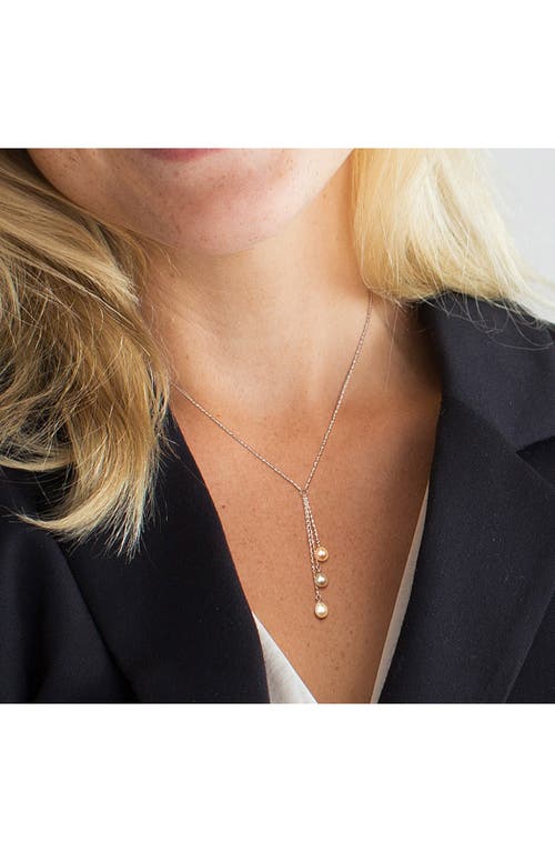 Shop Delmar Cultured Freshwater Pearl Pendant Necklace In Silver/pearl