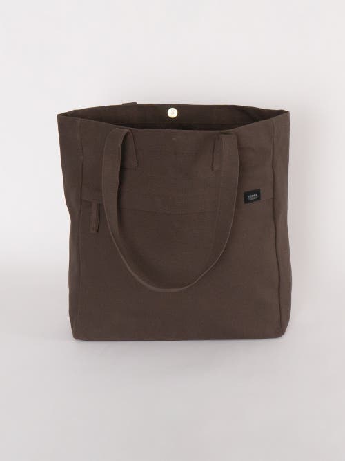 Terra Thread Organic Cotton Canvas Work Tote Bag In Chestnut Brown