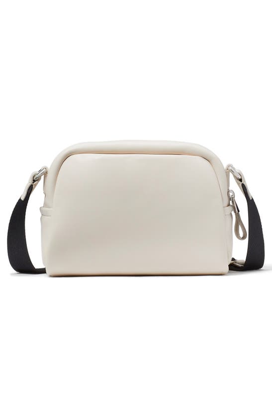 Shop Kate Spade Puffed Small Leather Crossbody Bag In Parchment