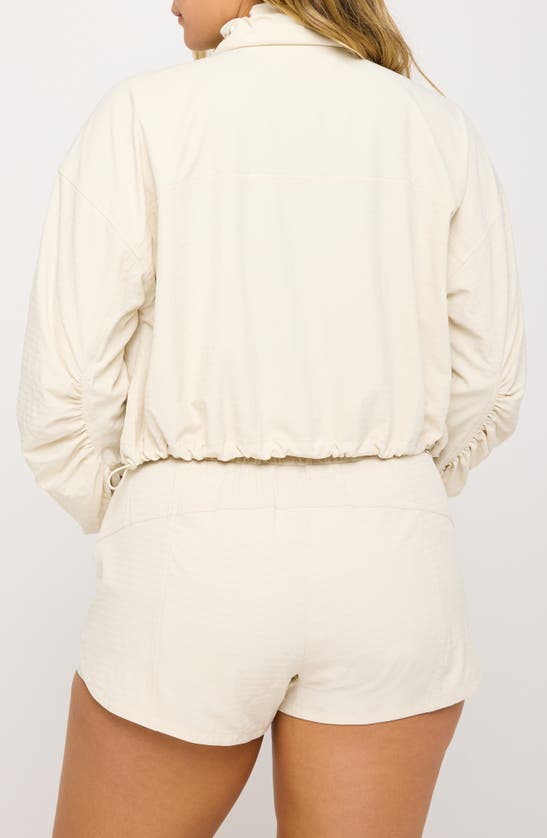 Shop Spiritual Gangster Elana Crop Zip Woven Active Jacket In Birch