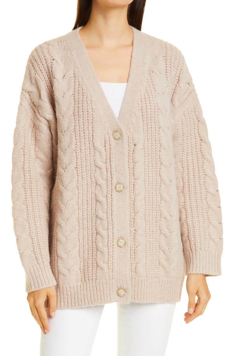 Jenni Kayne Wool & Alpaca Cable Cocoon Cardigan | Nordstrom