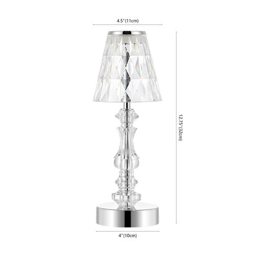 JONATHAN Y JONATHAN Y LILLIAN BOHEMIAN CLASSIC ACRYLIC RECHARGEABLE INTEGRATED PORTABLE LED TABLE LAMP 