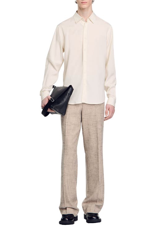 Shop Sandro Long-sleeved Loose-fit Shirt In White