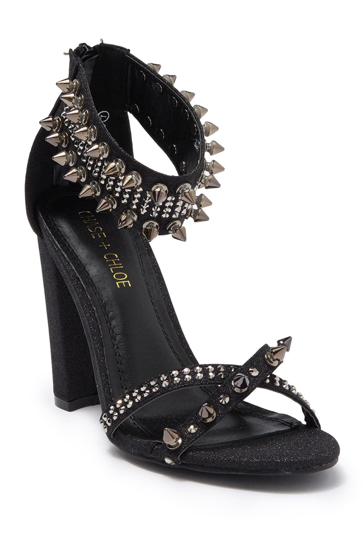 black spike sandals