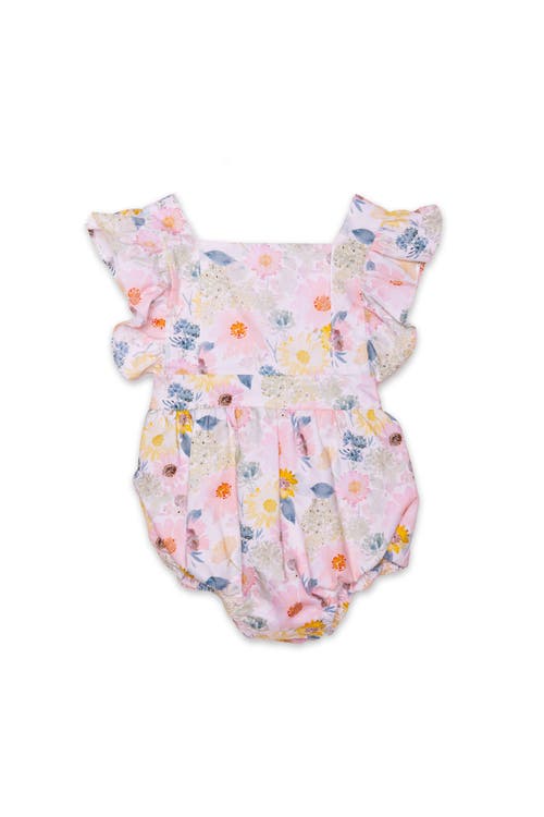Worthy Threads Ruffle Sleeve Bubble Romper In Blooming