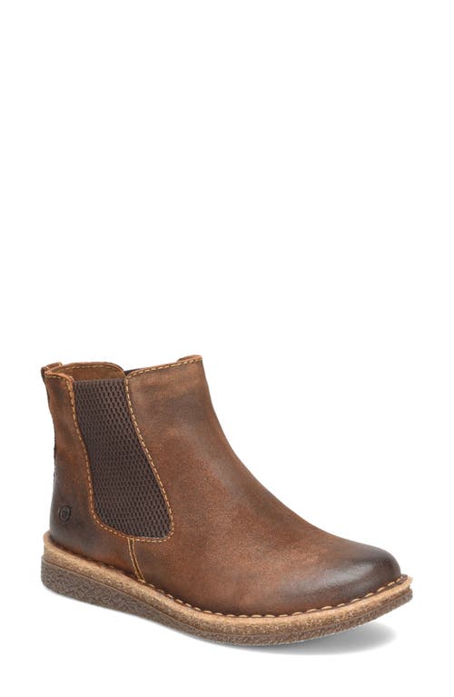 Faline Wedge Chelsea Boot in Brown Distressed