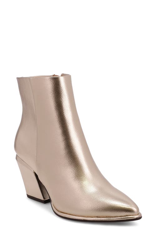 Shop Mia Domina Pointed Toe Bootie In Gold