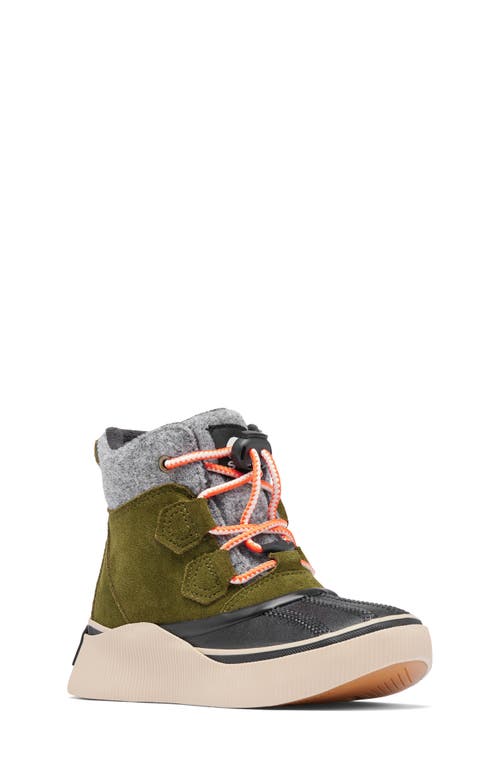 Shop Sorel Kids' Out N About Iv Chillz Waterproof Duck Boot In Utility Green/black